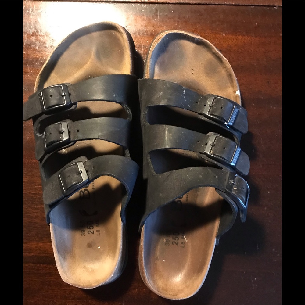 Betula Birkenstock from 1994. Original owner. Three strap black w/white paint.